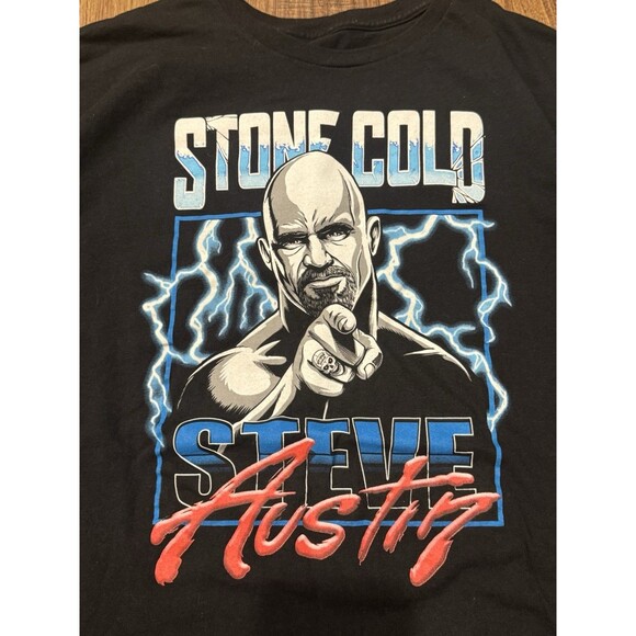 WWE Stone Cold Steve Austin Long Sleeve Size Men's X-Large Lightning Sleeve Hit - Picture 2 of 5
